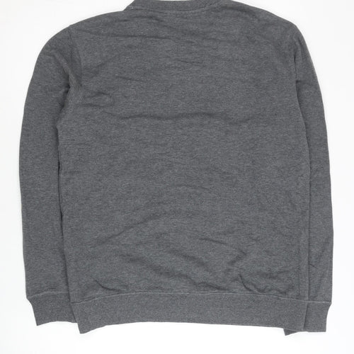 Champion Mens Grey Sweatshirt L Pullover Crew Neck Logo Athletic
