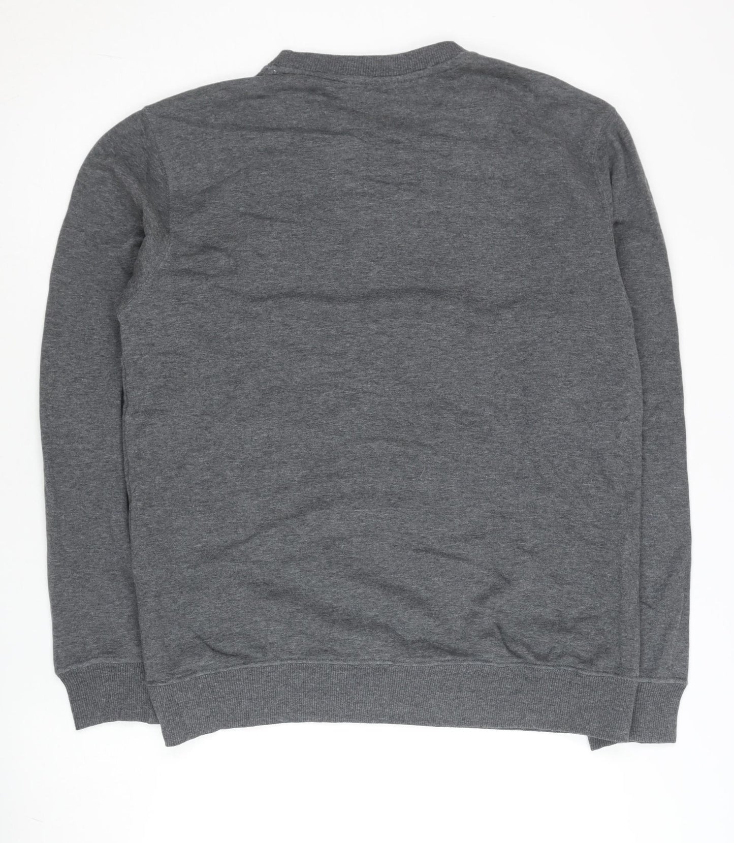 Champion Mens Grey Sweatshirt L Pullover Crew Neck Logo Athletic