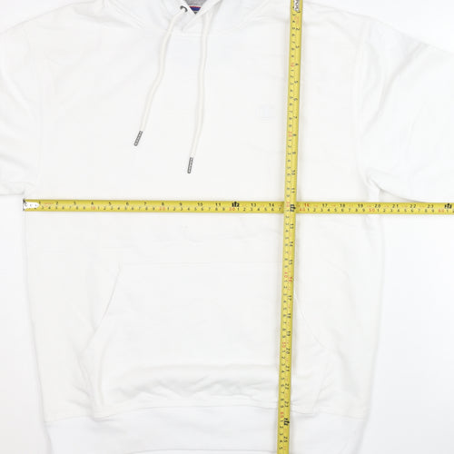 Champion Men’s White Pullover Hoodie M Regular Fit Long Sleeve