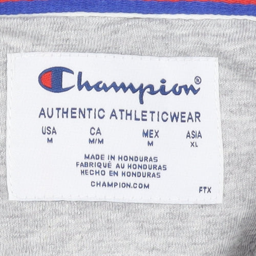 Champion Men’s White Pullover Hoodie M Regular Fit Long Sleeve
