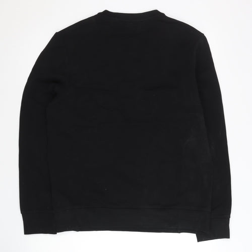 Fila Men’s Black Crew Neck Pullover Sweatshirt M Logo Sportswear