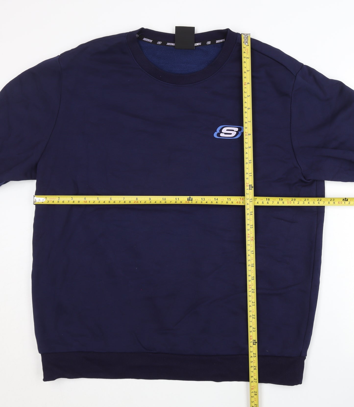 Skechers Men’s Blue L Pullover Sweatshirt Crew Neck Fleece Logo