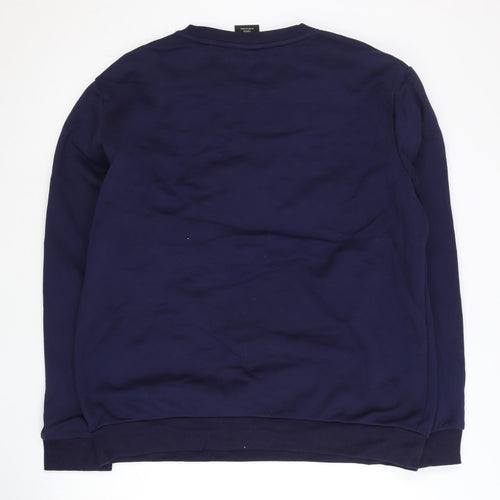 Skechers Men’s Blue L Pullover Sweatshirt Crew Neck Fleece Logo