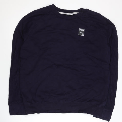 Puma Mens 2XL Blue Crew Neck Pullover Short Sleeve Sweatshirt