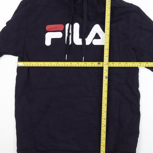 Fila Men’s Blue Pullover Hoodie Small Regular Fit Logo Sportswear