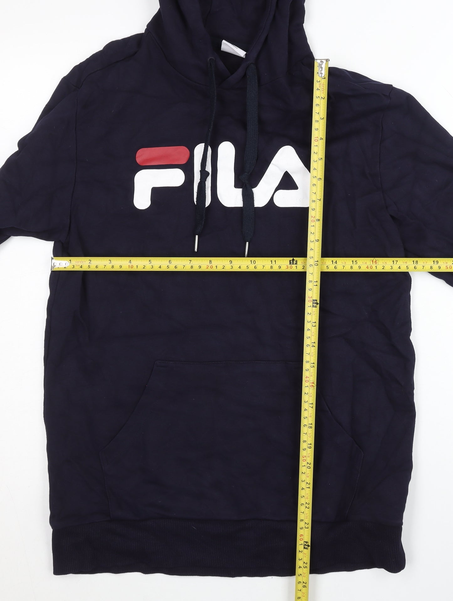 Fila Men’s Blue Pullover Hoodie Small Regular Fit Logo Sportswear