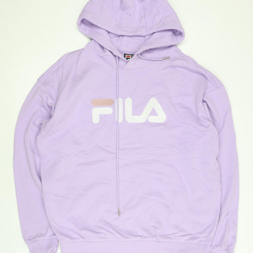Fila Men’s Purple Hoodie M Pullover Logo Sports Casual Sweatshirt