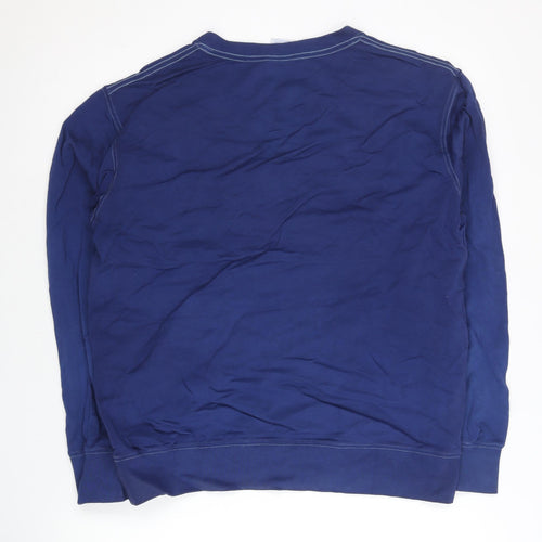 Champion Unisex Adults Blue Pullover Sweatshirt L Logo Athletic