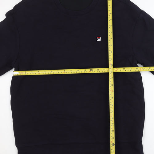 Fila Men’s Blue S Sweatshirt Pullover Logo Crew Neck Long Sleeve
