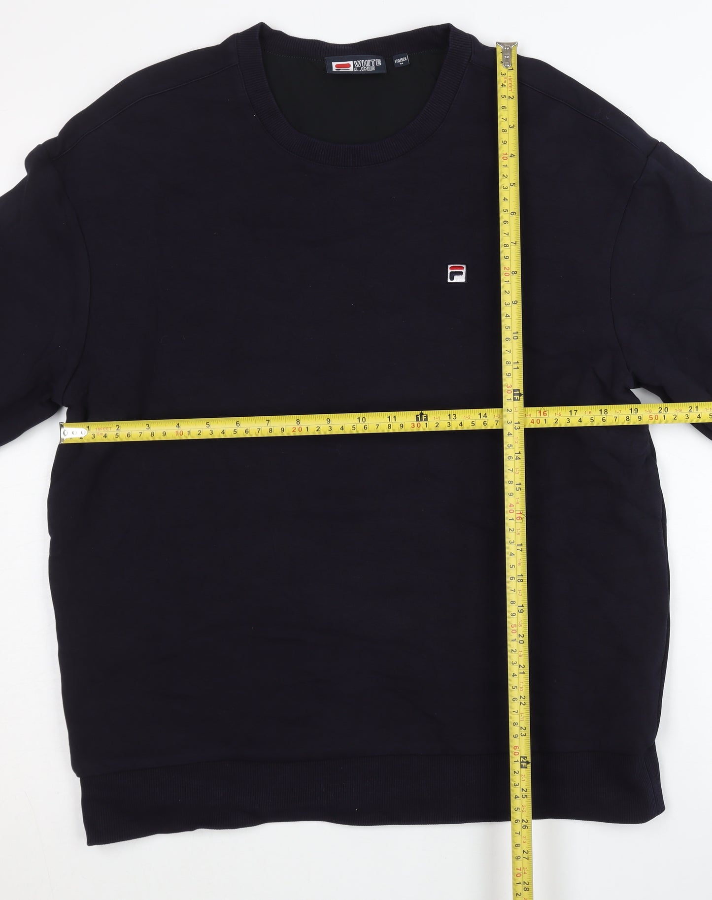 Fila Men’s Blue S Sweatshirt Pullover Logo Crew Neck Long Sleeve