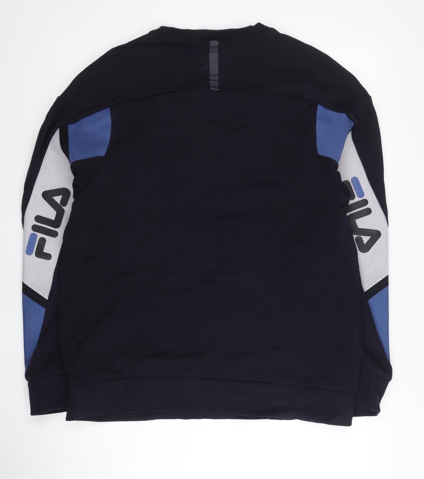 Fila Men’s Blue S Sweatshirt Pullover Logo Crew Neck Long Sleeve