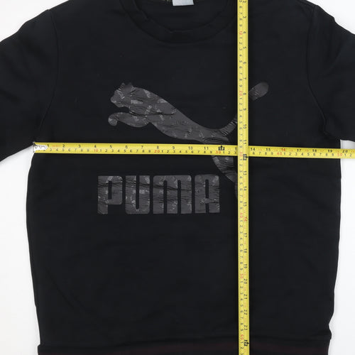 Puma Mens Black L Sweatshirt Pullover Crew Neck Logo Jumper