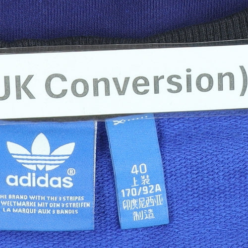 Adidas Mens Blue Small Pullover Sweatshirt Graphic Logo Sportswear