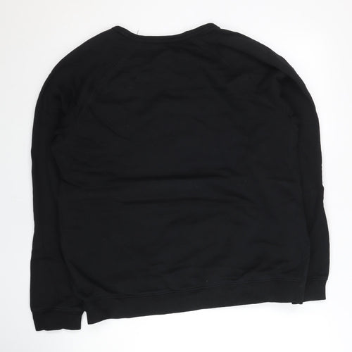 Adidas Mens Black L Trefoil Crew Sweatshirt Pullover Logo