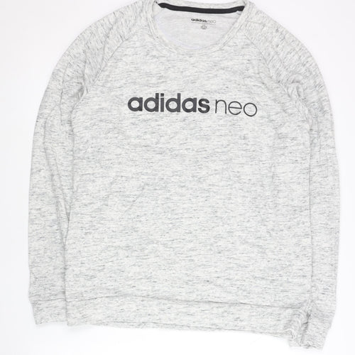 Adidas Neo Men’s Grey Logo Sweatshirt L Pullover Crew Neck