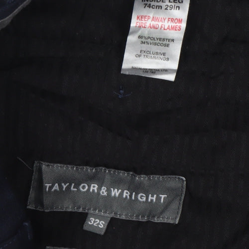 Taylor & Wright Men’s Blue Dress Pants 32S Slim Fit Formal Trousers