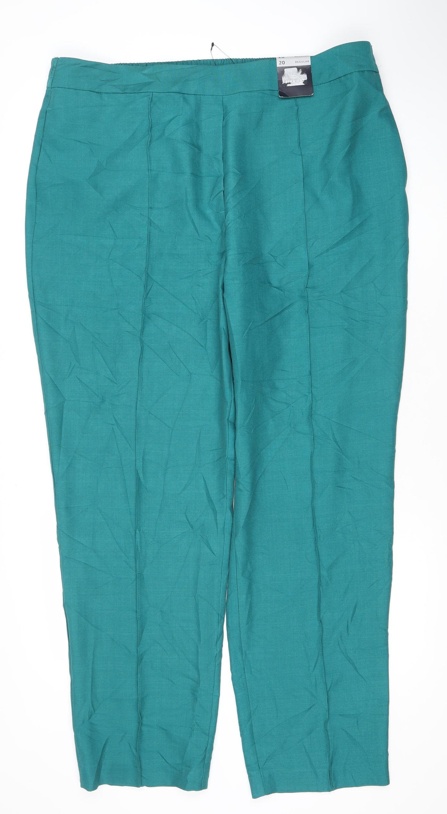Marks and Spencer Womens Green Size 20 Elastic Waist Trousers