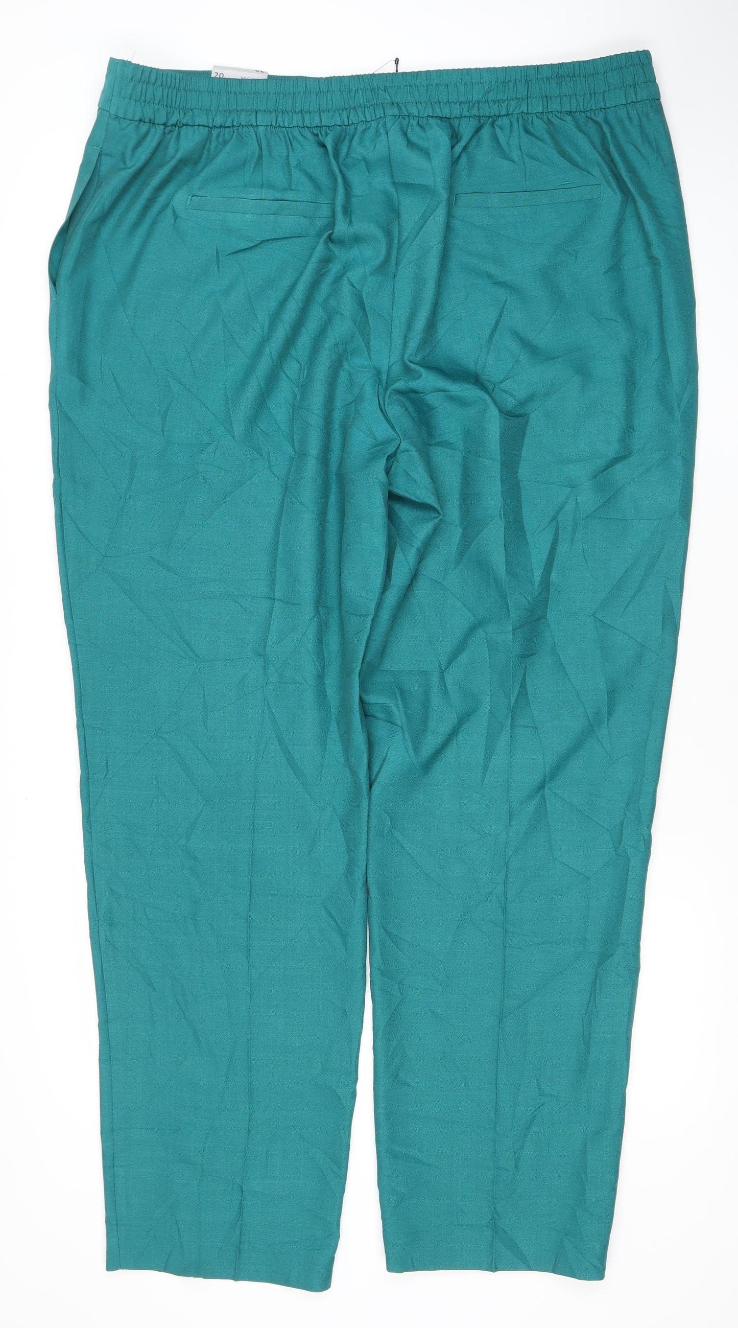 Marks and Spencer Womens Green Size 20 Elastic Waist Trousers