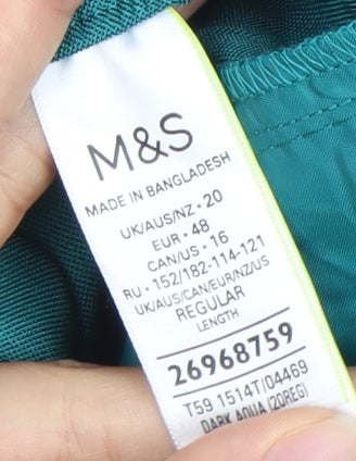 Marks and Spencer Womens Green Size 20 Elastic Waist Trousers