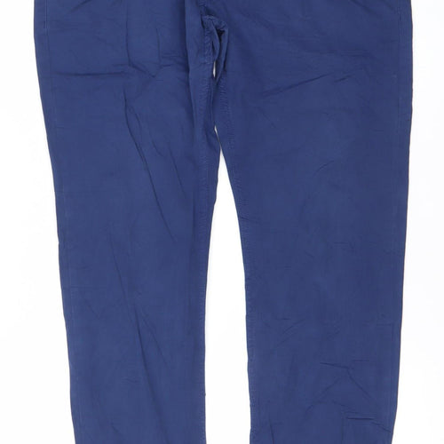 Blend Men's Blue Chino Trousers M Regular Fit Cotton