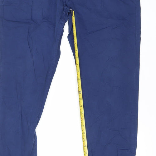 Blend Men's Blue Chino Trousers M Regular Fit Cotton