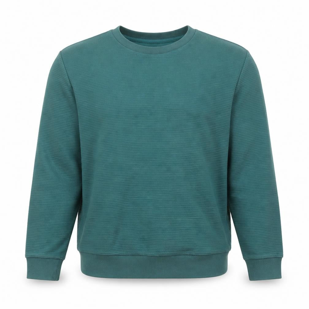 Front view of A-FRAME Men’s Green XL Pullover Sweatshirt Crew Neck Cotton