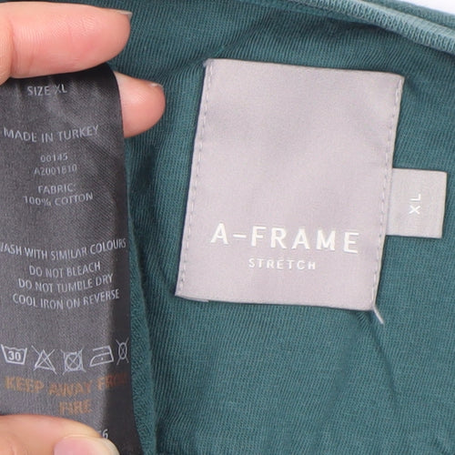 A-FRAME Men’s Green XL Pullover Sweatshirt Crew Neck Cotton