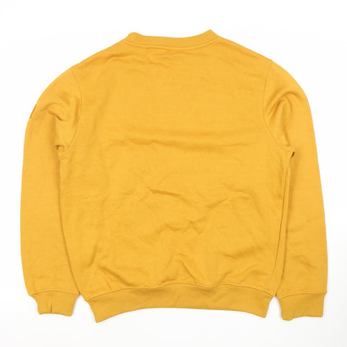 Duck & Cover Men's Yellow Cotton Crew Neck Pullover Sweatshirt Medium
