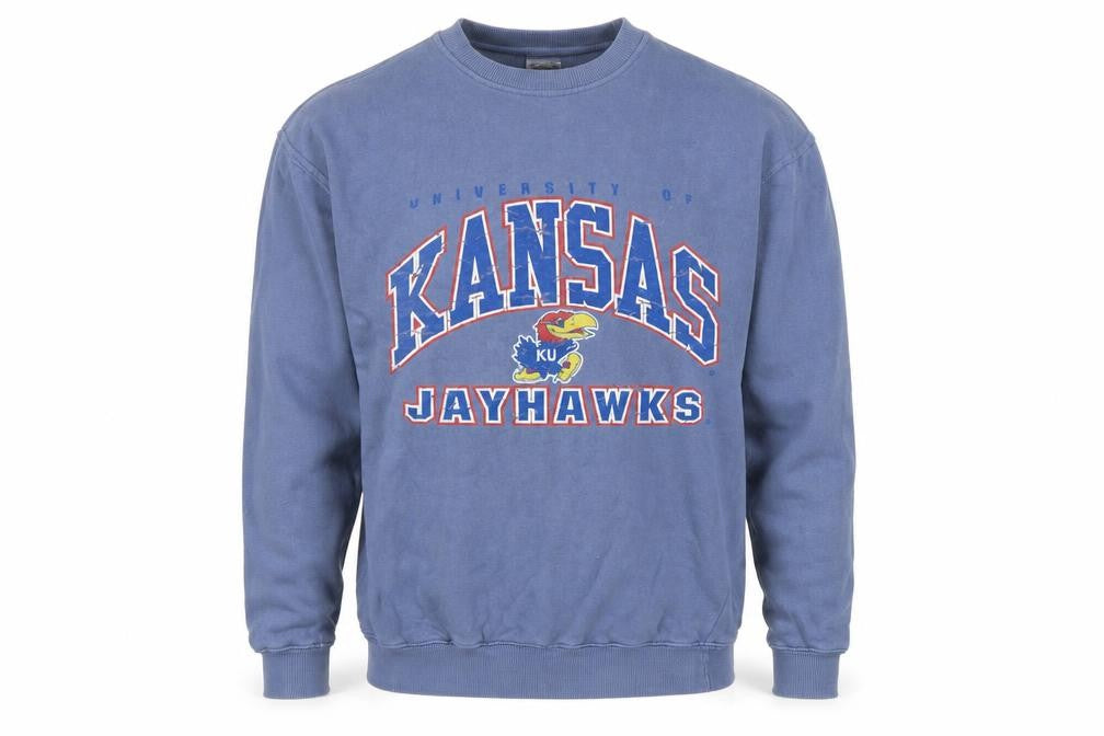 Front view of Cheyenne River Men’s Blue Small Kansas Jayhawks Sweatshirt Pullover