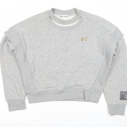 Each x Other Women Grey Small Crew Neck Sweatshirt Logo Detail