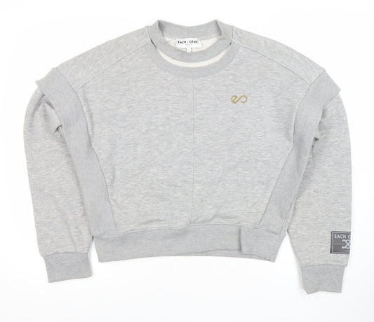 Each x Other Women Grey Small Crew Neck Sweatshirt Logo Detail
