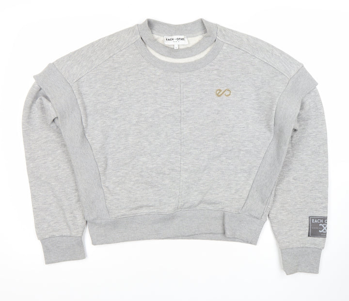 Each x Other Women Grey Small Crew Neck Sweatshirt Logo Detail