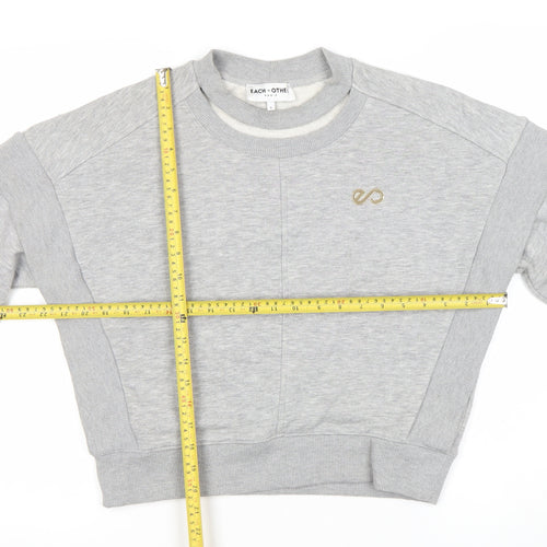 Each x Other Women Grey Small Crew Neck Sweatshirt Logo Detail