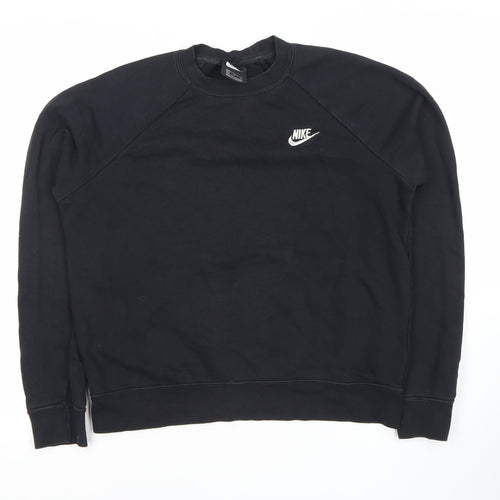 Nike Unisex Black Crew Neck Pullover Sweatshirt M Regular Fit
