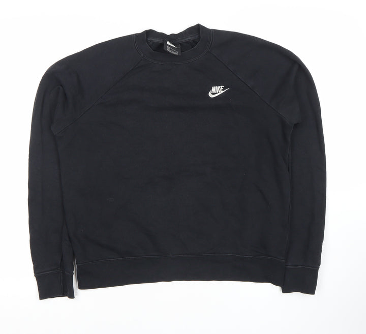 Nike Unisex Black Crew Neck Pullover Sweatshirt M Regular Fit