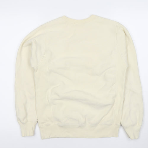 Champion Womens Ivory XS Pullover Sweatshirt Crew Neck Logo Jumper