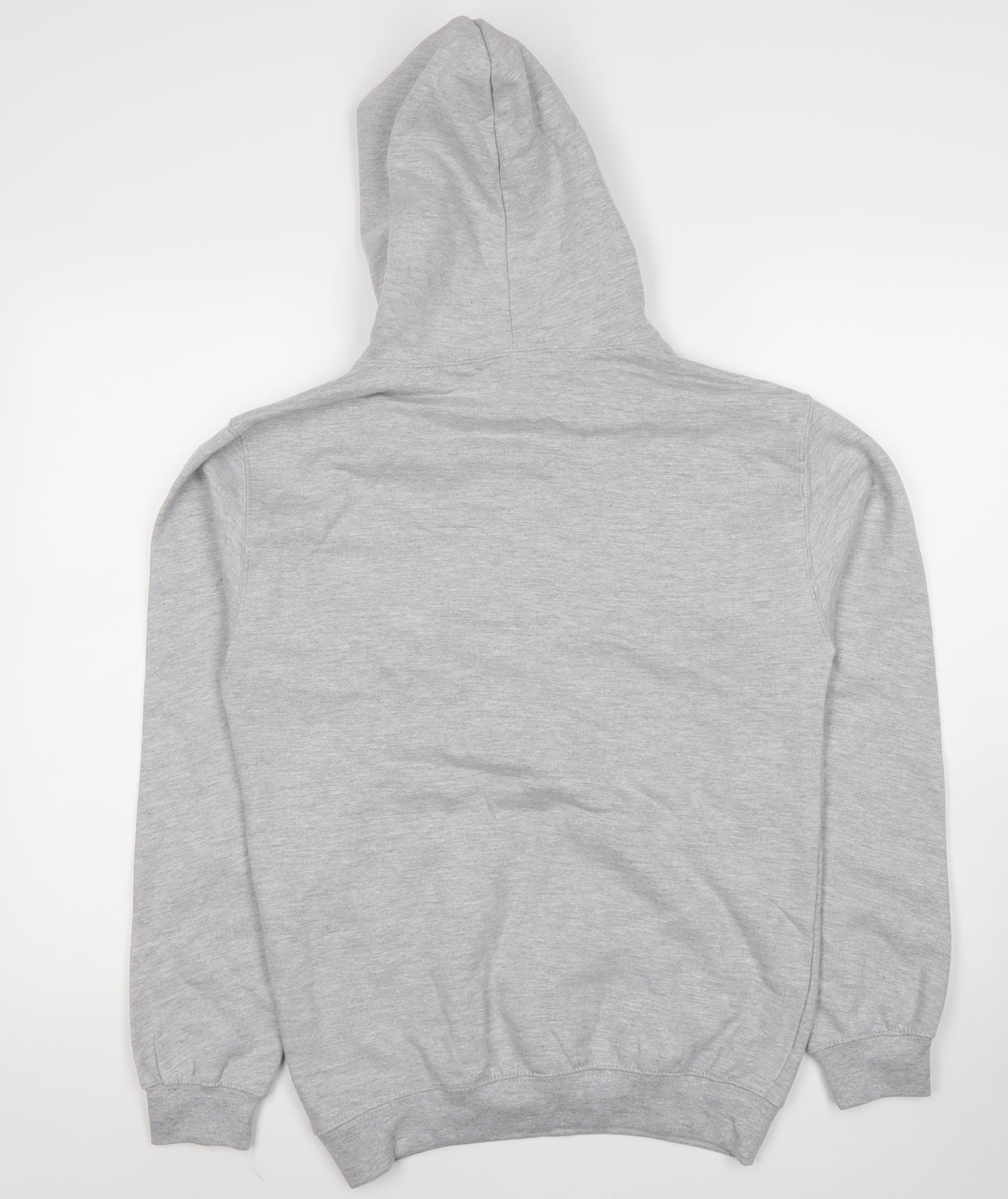 Just Hoods Men’s Grey Pullover Hoodie Small Hip Hop Embroidered Graphic
