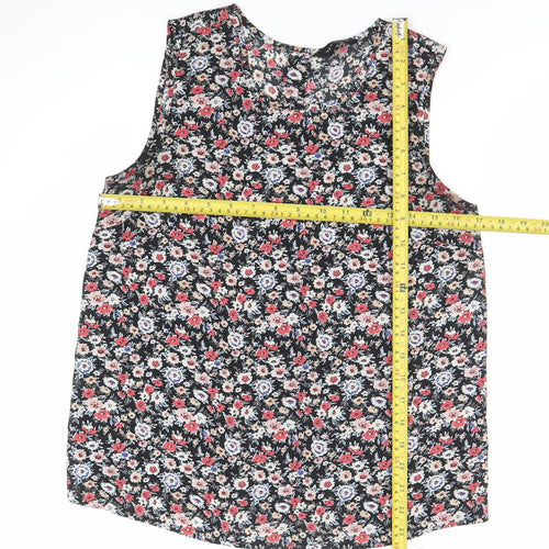 New Look Womens Multicoloured Floral Sleeveless Tank Top Size 8