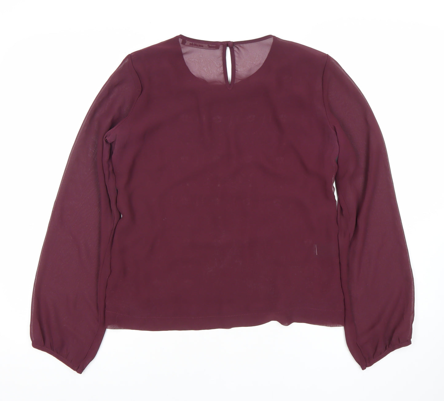 Next Women Purple Lace Long Sleeve Petite Blouse Size 12