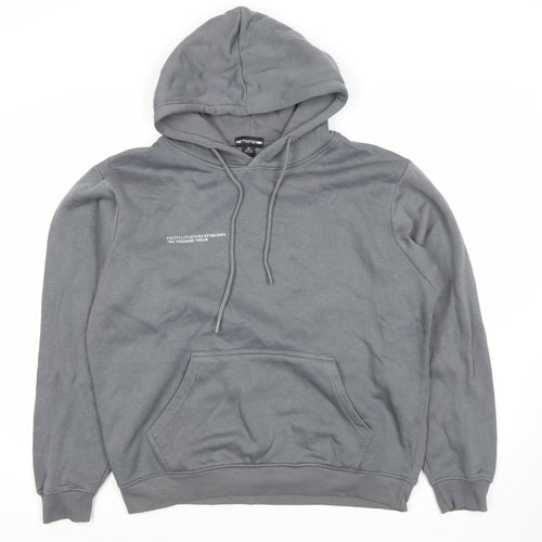 PrettyLittleThing Women’s Grey Pullover Hoodie Size M Relaxed Fit