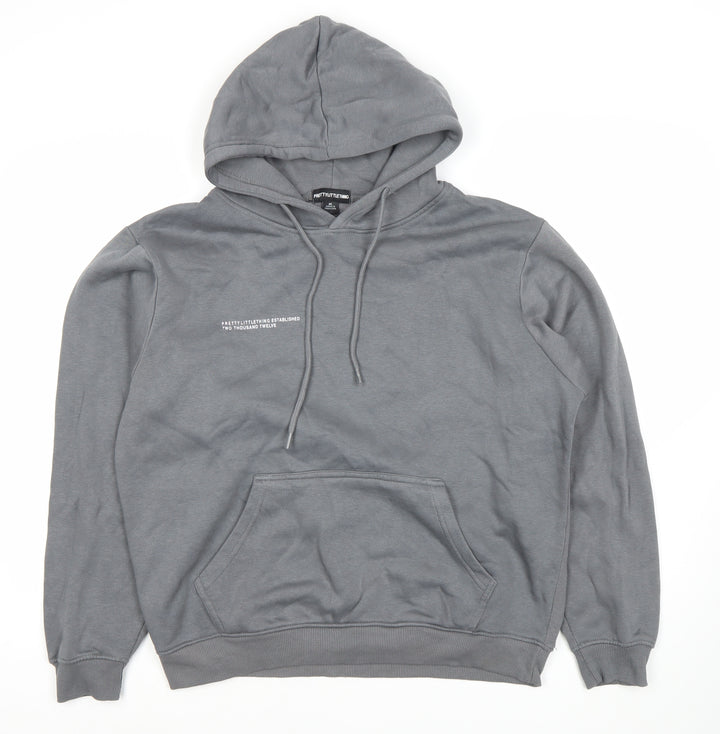 PrettyLittleThing Women’s Grey Pullover Hoodie Size M Relaxed Fit