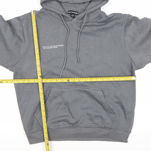 PrettyLittleThing Women’s Grey Pullover Hoodie Size M Relaxed Fit