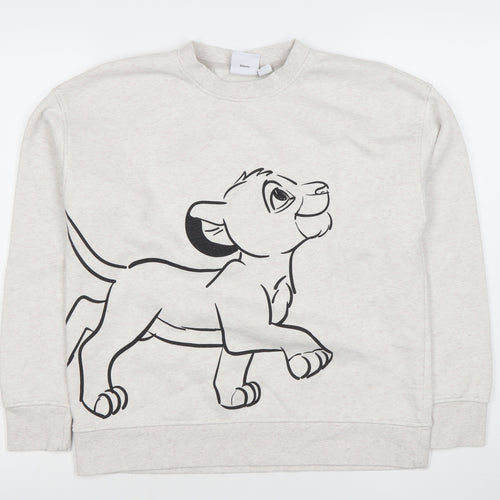 Disney Women Beige XS Pullover Sweatshirt Lion King Simba Graphic