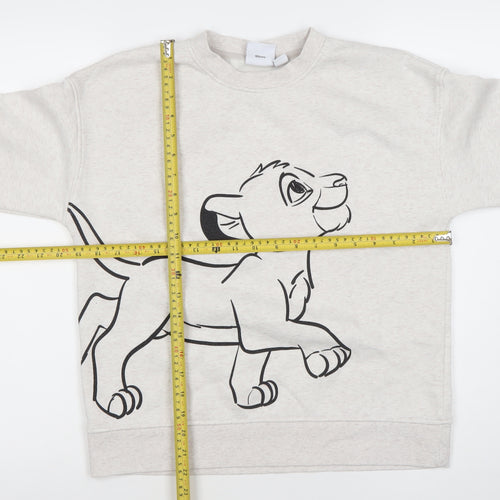 Disney Women Beige XS Pullover Sweatshirt Lion King Simba Graphic