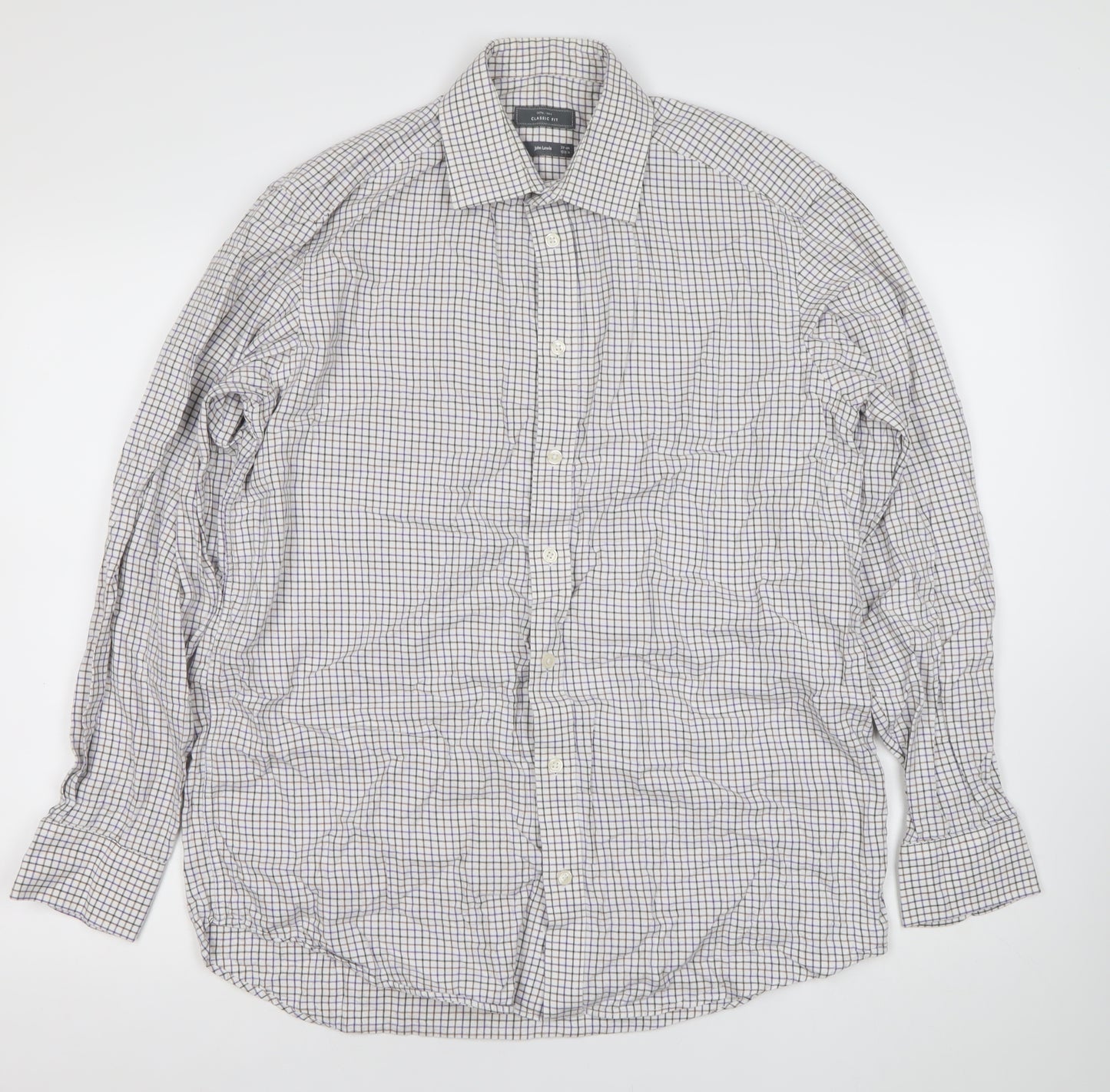 John Lewis Mens Multicoloured Check Classic Fit Shirt 39cm