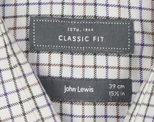 John Lewis Mens Multicoloured Check Classic Fit Shirt 39cm