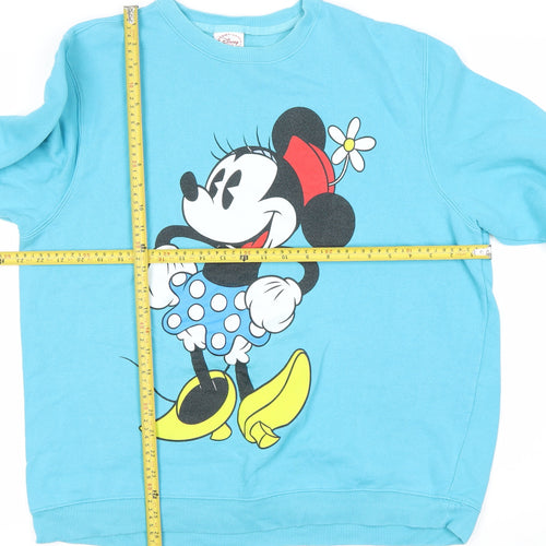 Disney Women Blue Minnie Mouse XXL Sweatshirt Crew Neck Pullover