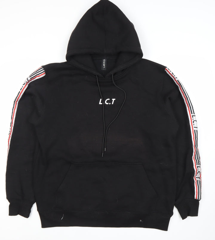 LASTCO Men’s Black Pullover Hoodie Size M with Logo