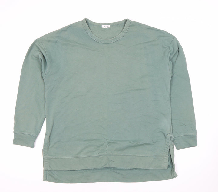 APEIYU Women’s Green Long Sleeve Cotton Blend Basic T-Shirt M