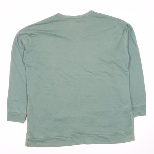 APEIYU Women’s Green Long Sleeve Cotton Blend Basic T-Shirt M